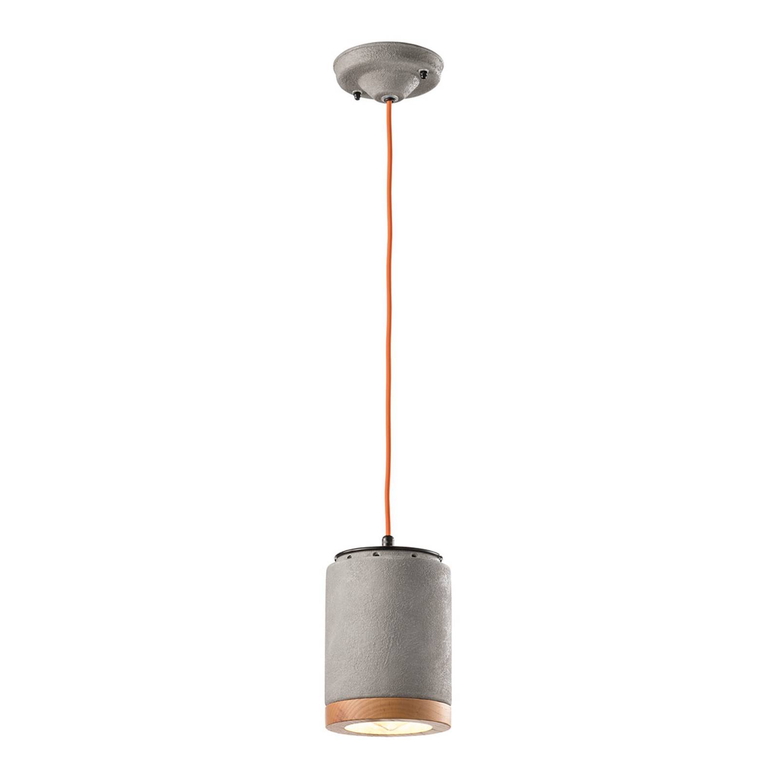 Ferroluce suspension C988 en céramique avec bord en bois et câble orange — vue 2
