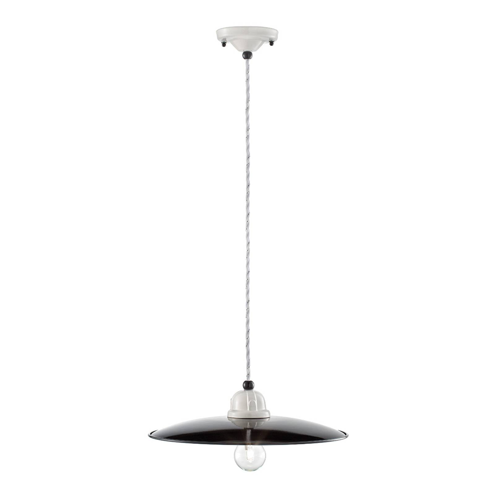 Suspension Ferroluce C1612 en céramique blanche et finition noire brillante — vue 2