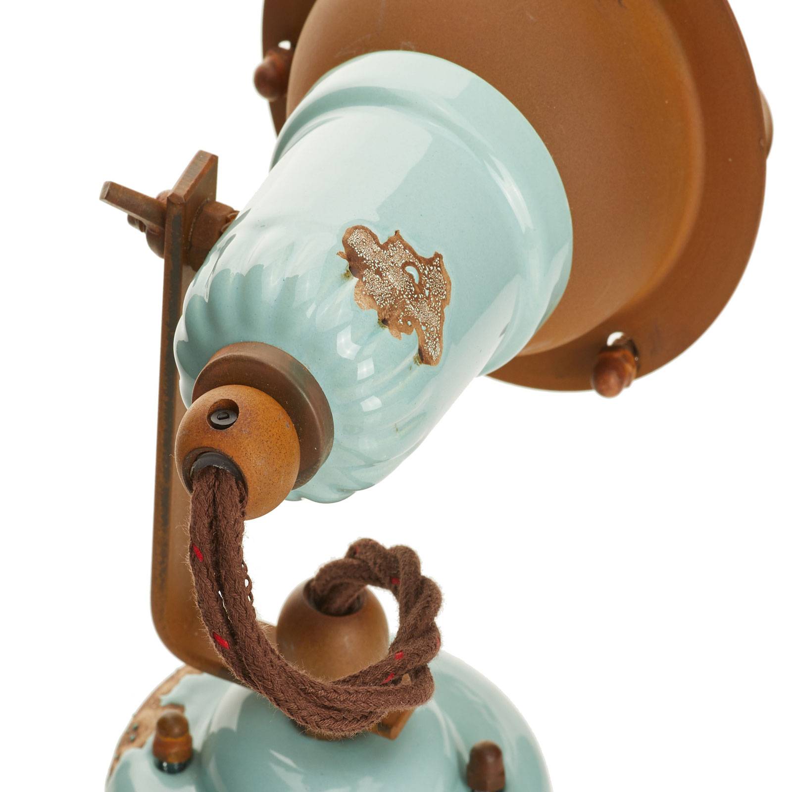 Applique murale C1675/1 en céramique turquoise avec corbeille brun rouille — vue 3