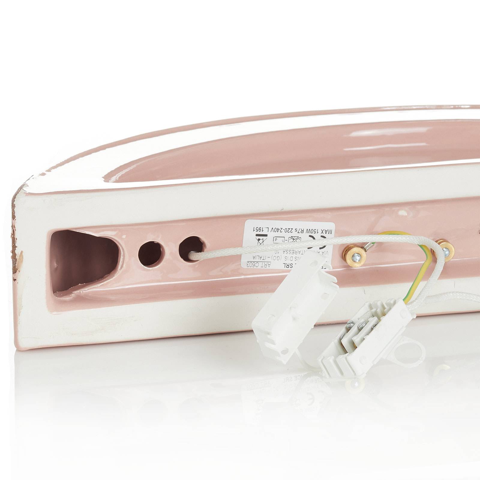 Applique Ferroluce C603 vieux rose en céramique, lumière haut-bas — vue 4