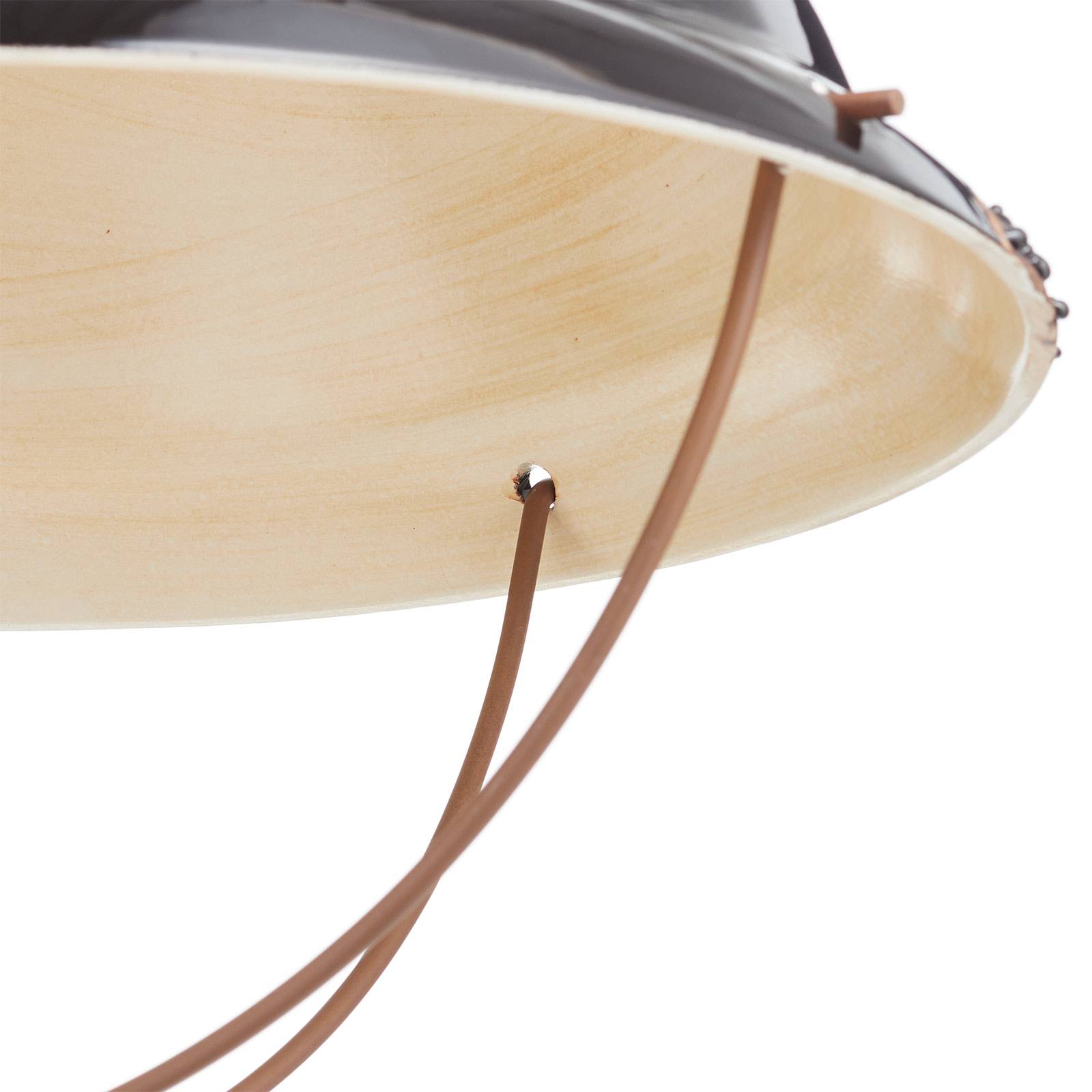 Suspension Ferroluce C1680 noire avec grand dôme en céramique patinée — vue 2