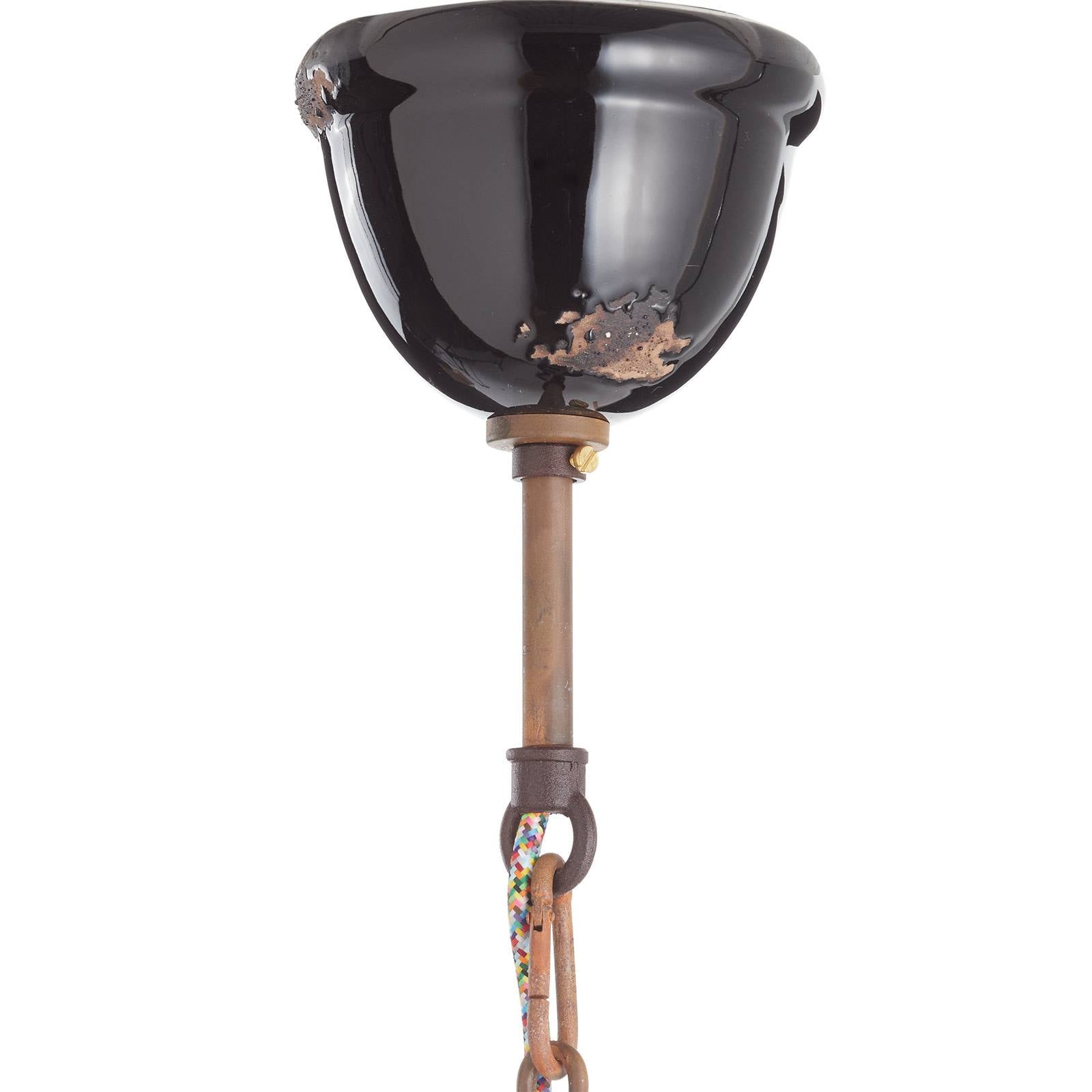 Suspension Ferroluce C1680 noire avec grand dôme en céramique patinée — vue 4
