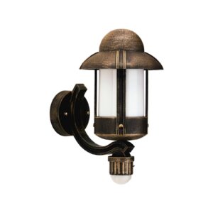 Applique Albert Leuchten Dorothee en fonte noire avec verre opale blanc