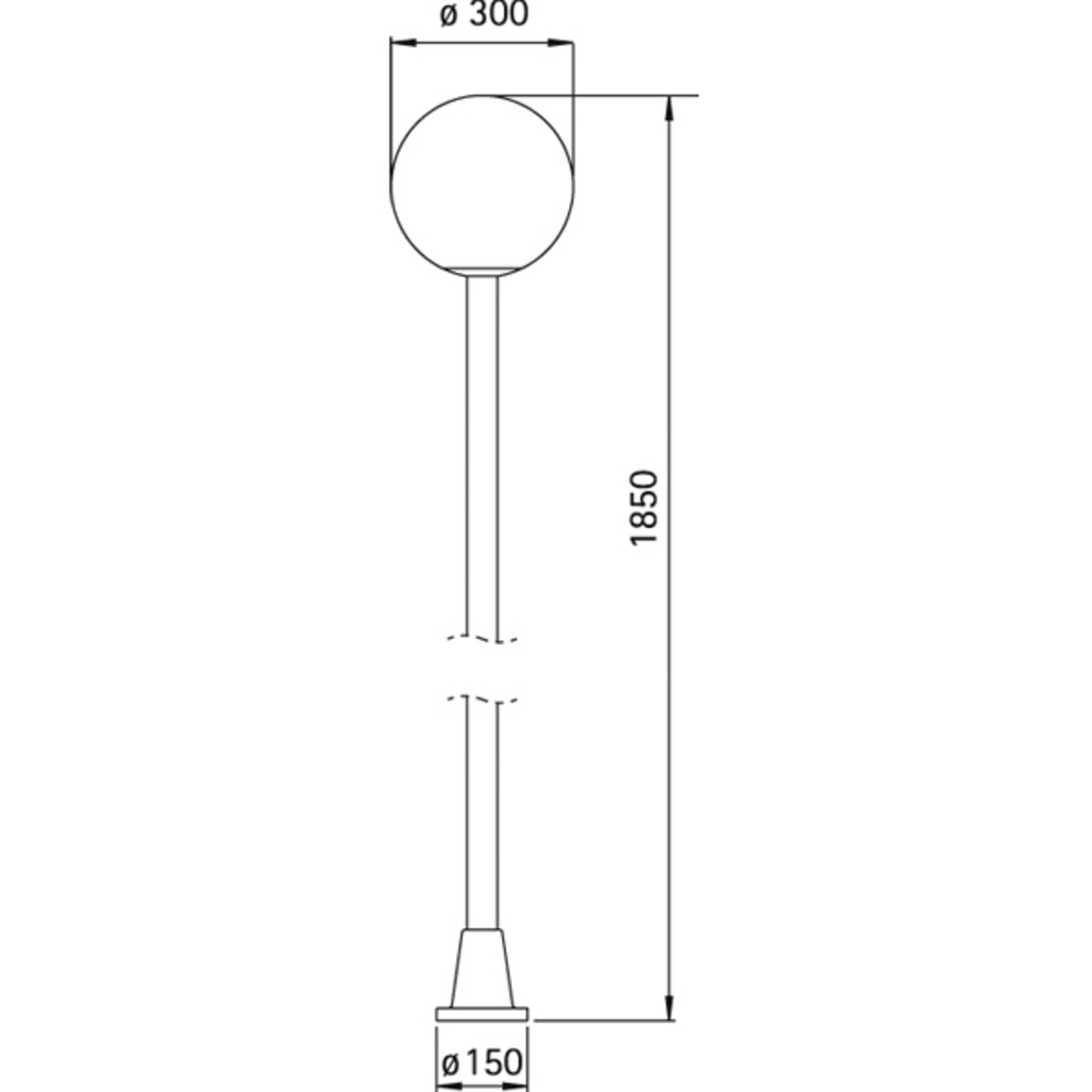 Lampadaire Albert Leuchten KRISTALLKUGEL avec boule claire en verre cristal