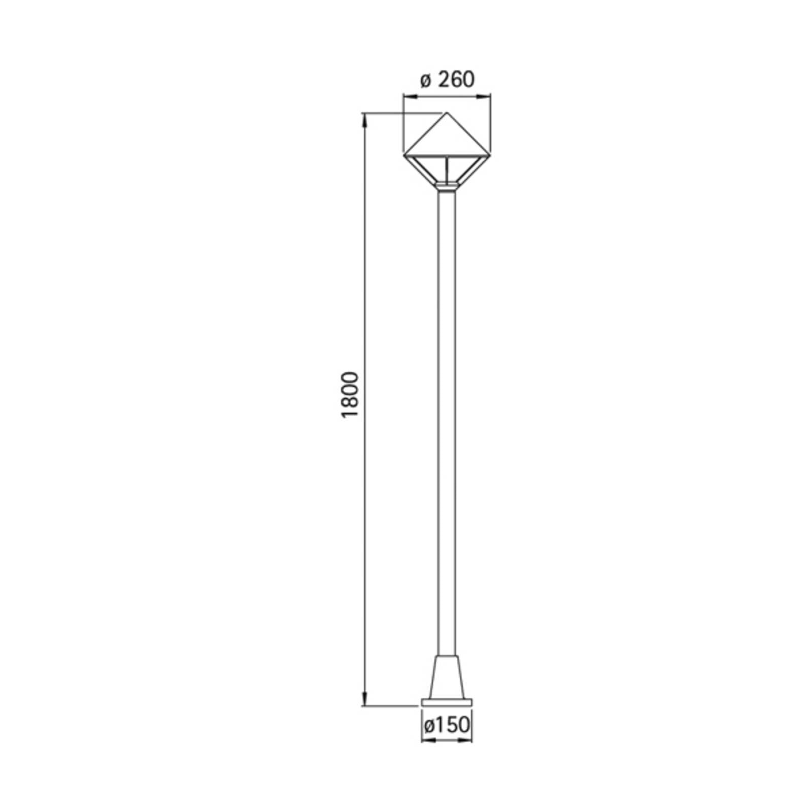 Albert Leuchten Lampadaire moderne 179 noir en aluminium et verre opale
