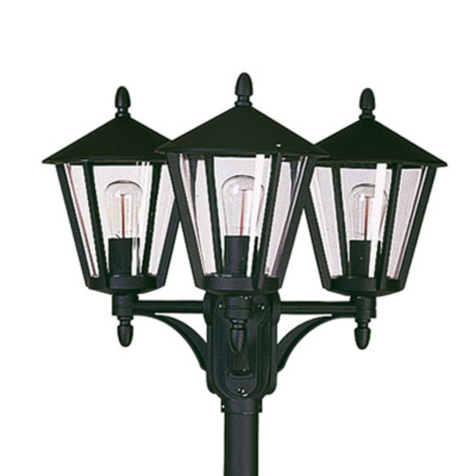 Albert Leuchten Lampadaire rustique 680 noir à trois lampes pour jardin