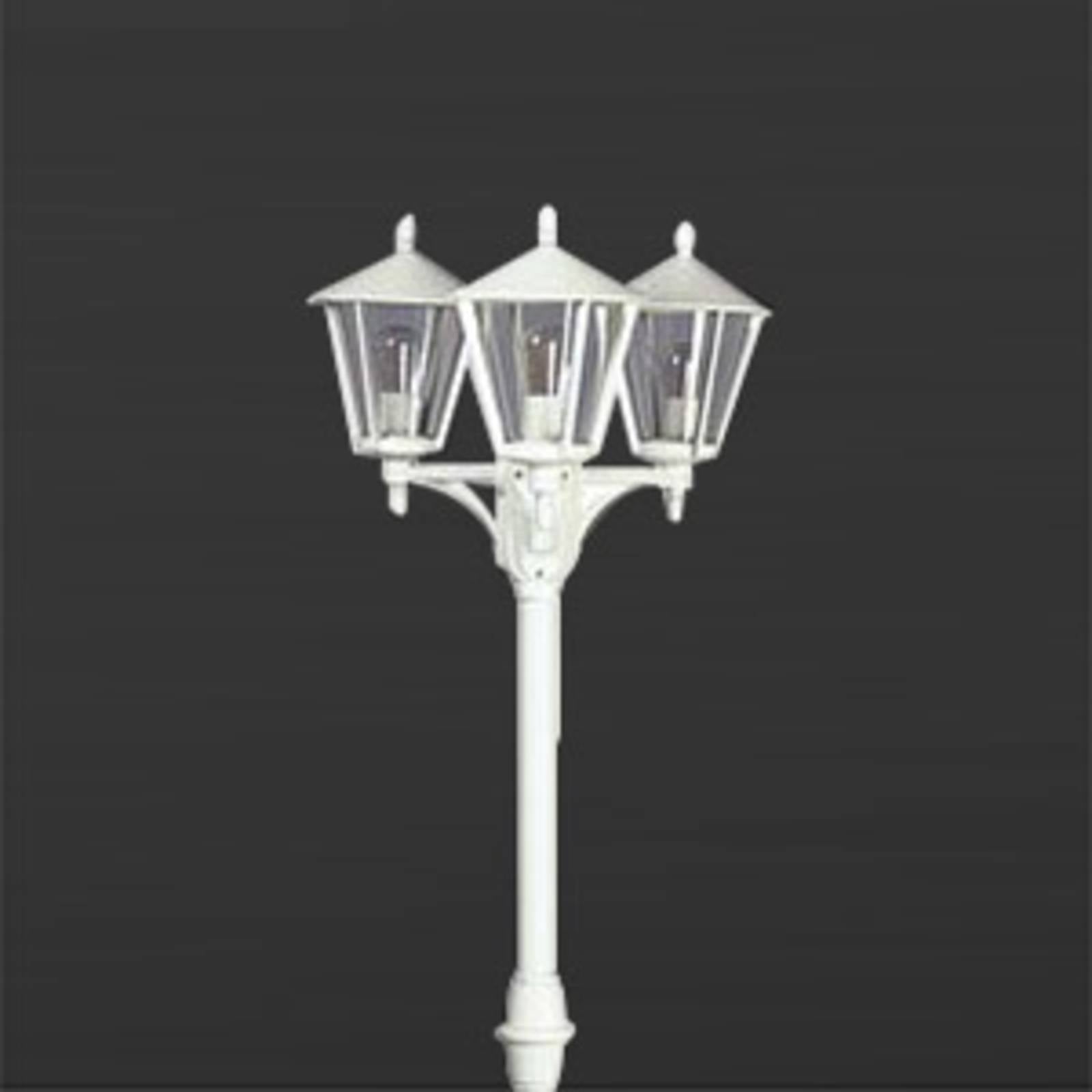 Lampadaire Albert Leuchten 680 blanc à trois lampes pour extérieur — vue 3
