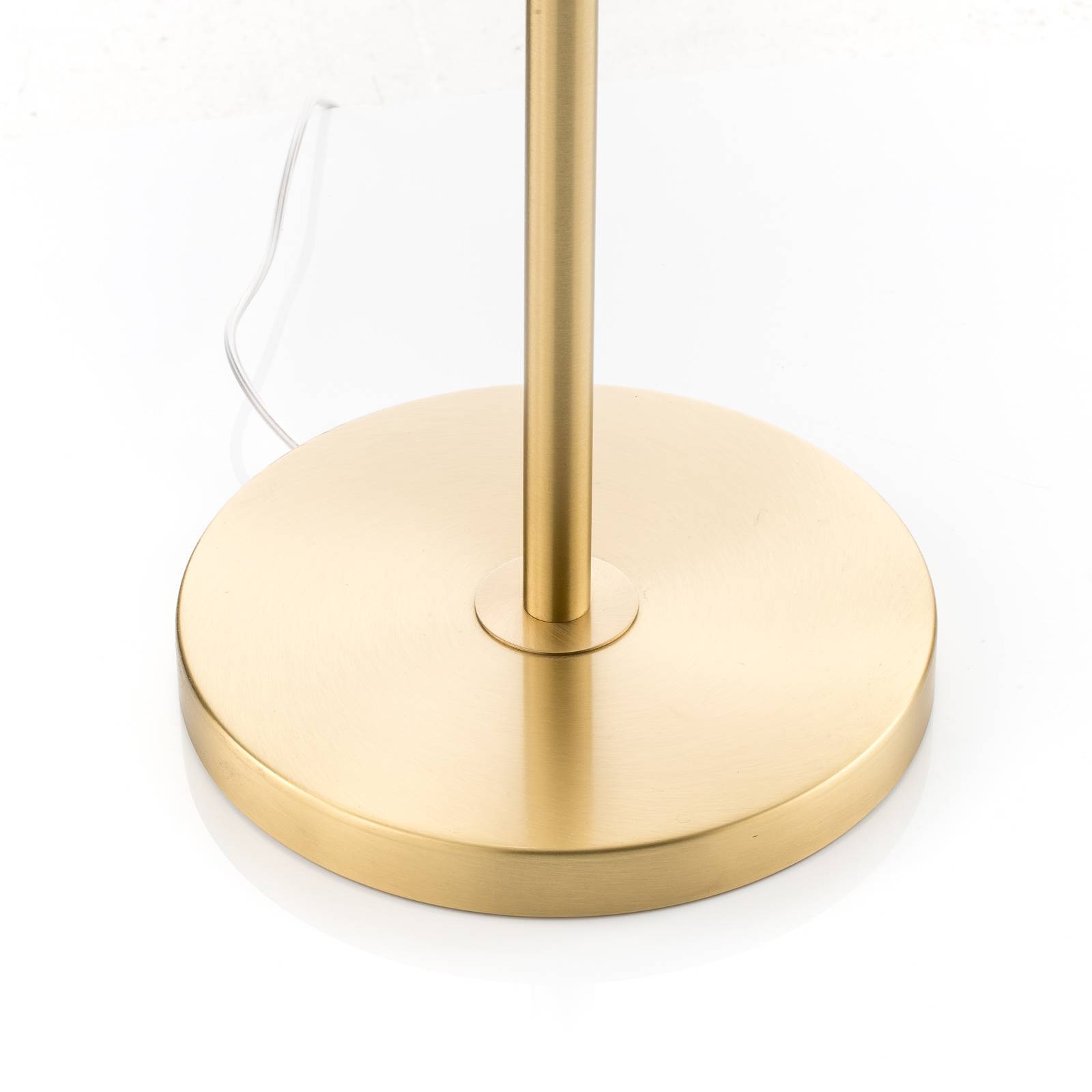 Lampadaire Knapstein Lilian en laiton mat avec abat-jour blanc et bras mobile — vue 3