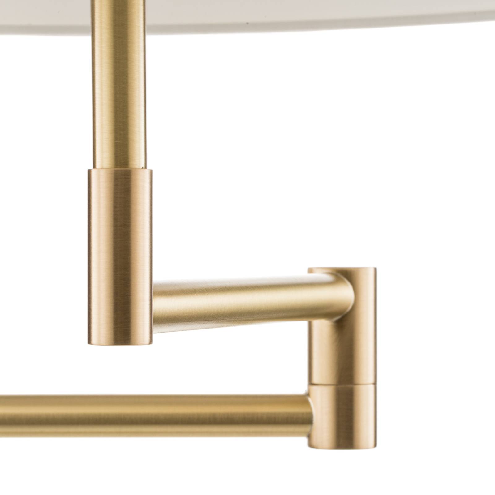 Lampadaire Knapstein Lilian en laiton mat avec abat-jour blanc et bras mobile — vue 4