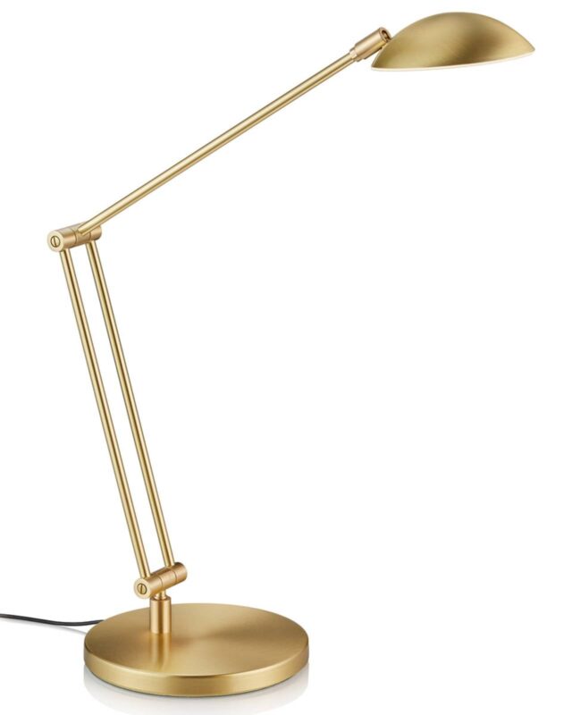 Lampe à poser LED Hébé en laiton, avec tête orientable et commande gestuelle