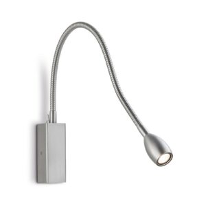 Applique LED Knapstein Méduse en métal nickel mat avec bras flexible orientable