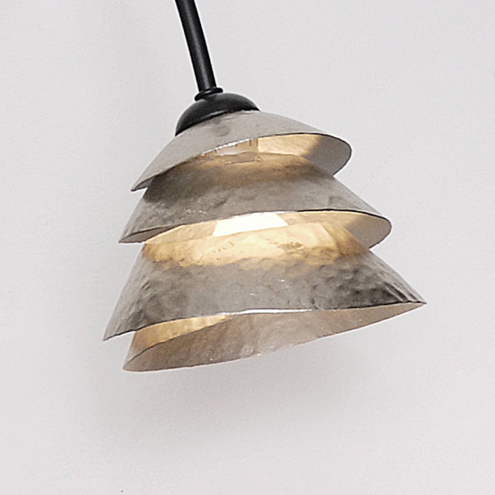 Lampadaire Snail One en fer, abat-jour brun spiralé et pied noir élancé — vue 2