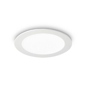 Plafonnier LED Groove rond blanc encastré avec diffuseur mat et cadre aluminium