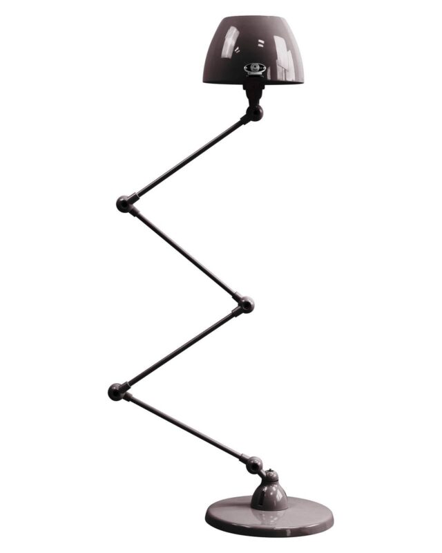 Lampadaire Jieldé Aicler AIC433 noir à bras articulé et abat-jour bombé