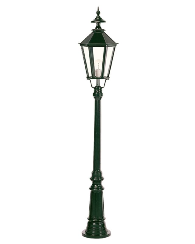 Lampadaire Dublin noir en aluminium moulé avec capuchon pointu élégant