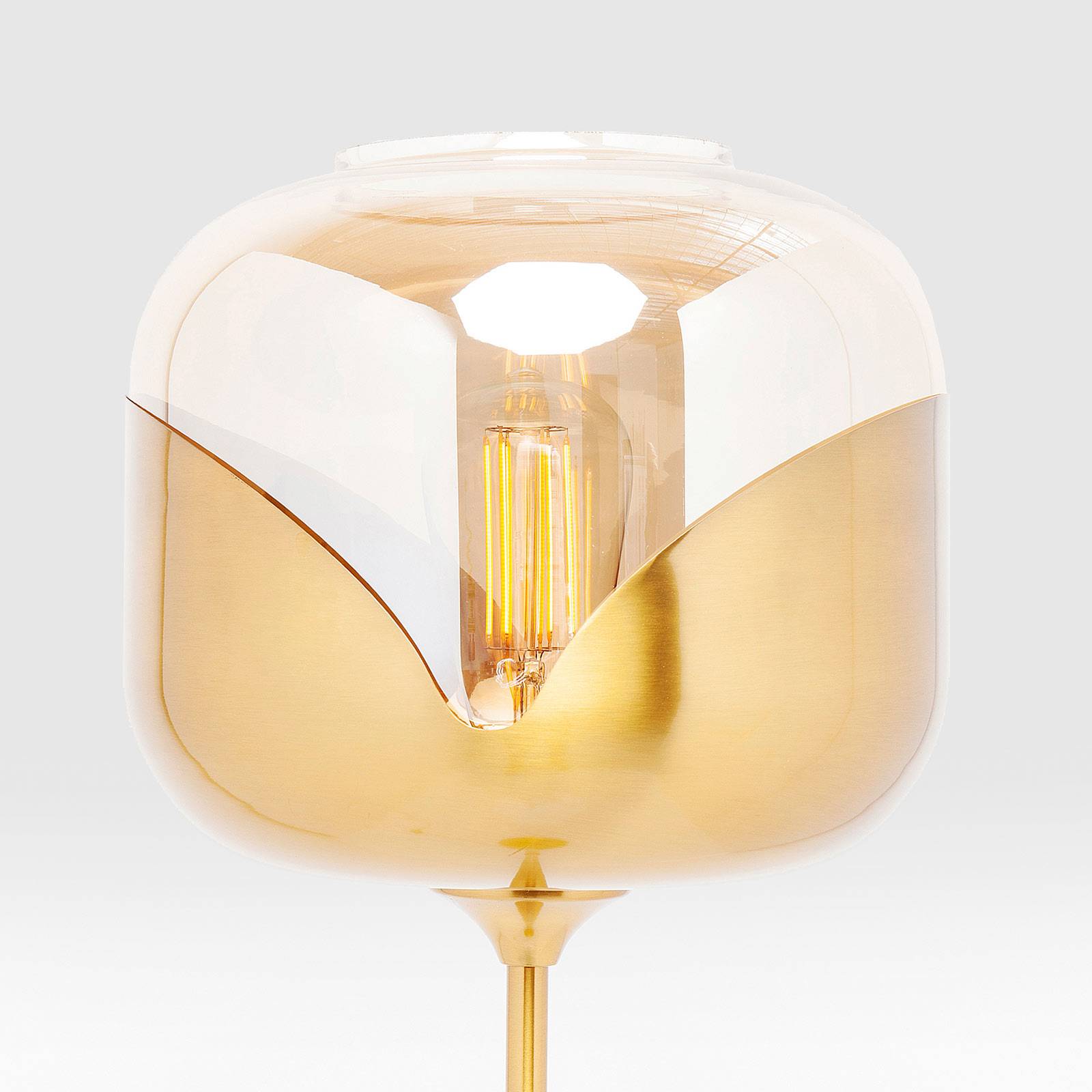 KARE Golden Goblet Ball, lampadaire doré avec globe en verre ambré — vue 2