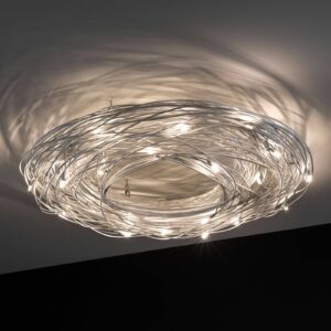 Plafonnier LED Knikerboker Confusione en fil d’aluminium incurvé au plafond