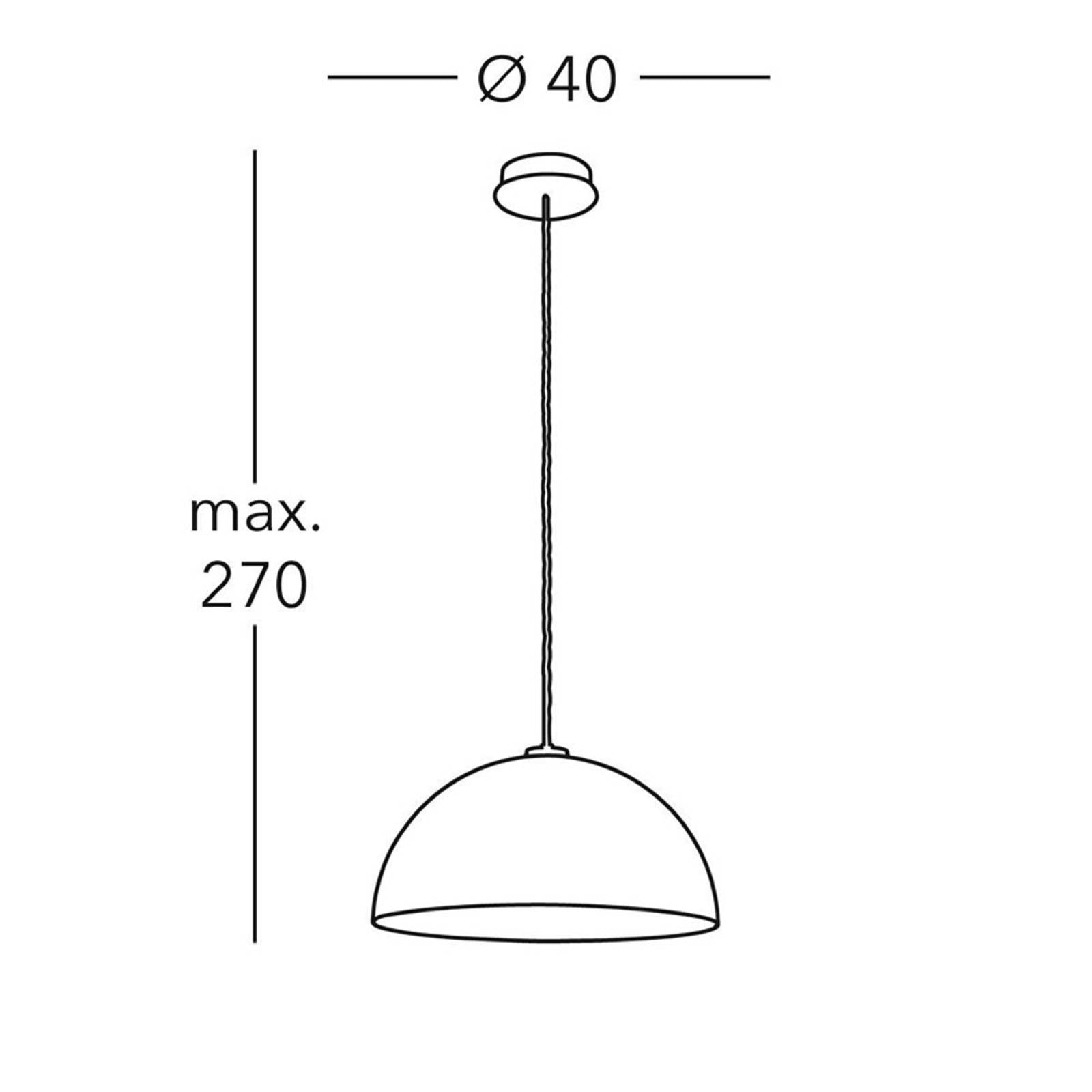 Suspension Cult Vintage en métal avec dôme argenté et intérieur blanc — vue 3