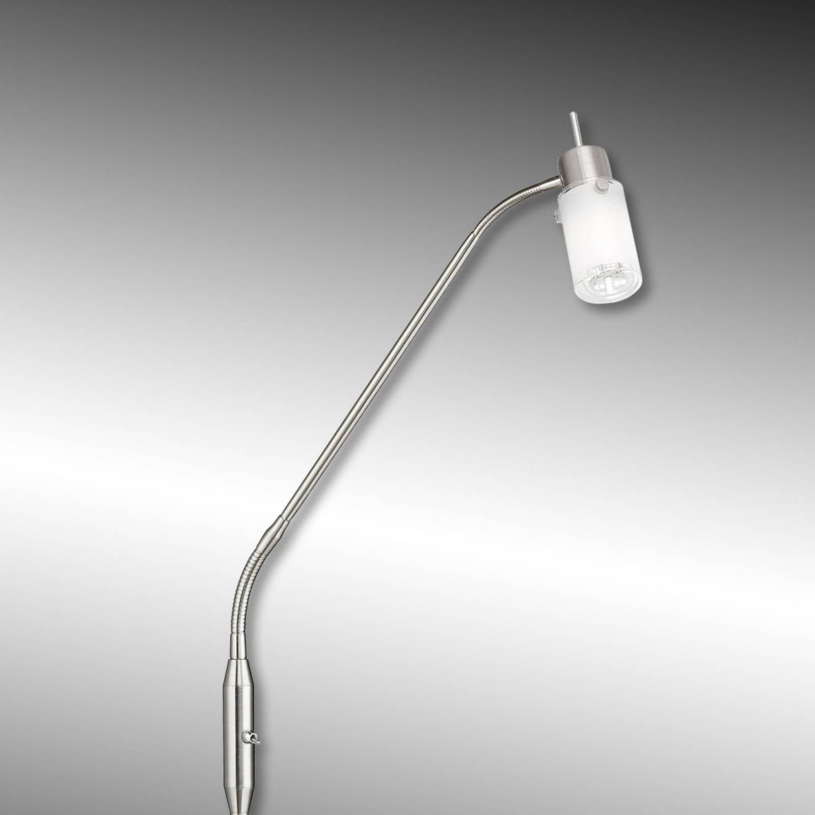 Lampadaire LED Max avec bras flexible et abat-jour en verre satiné — vue 2
