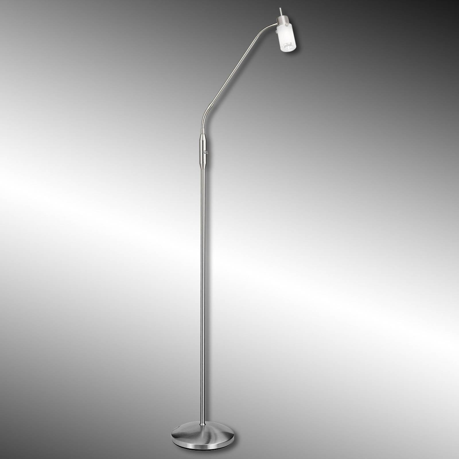 Lampadaire LED Max avec bras flexible et abat-jour en verre satiné — vue 3