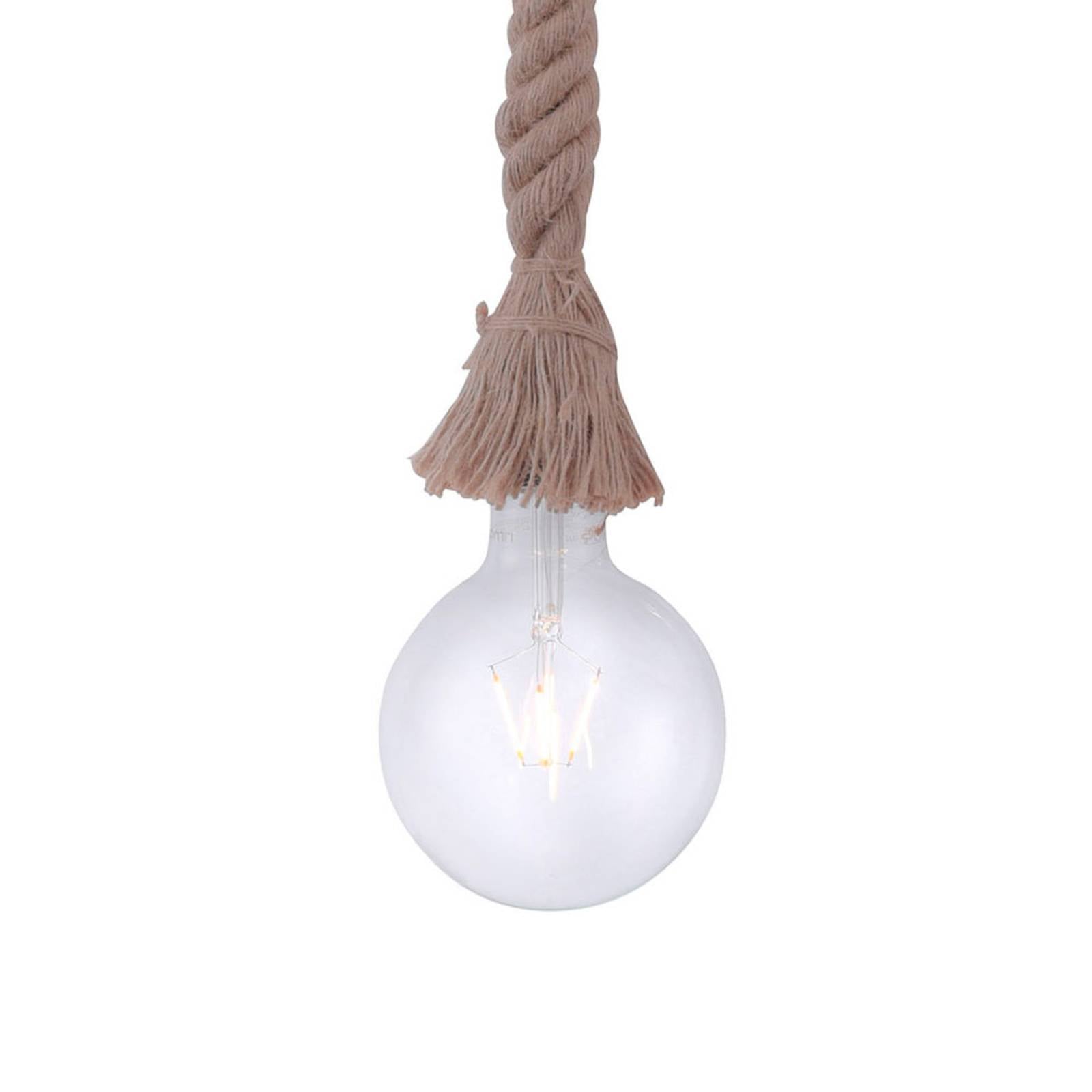 Suspension Rope JUST LIGHT en corde de chanvre nouée, pour un décor naturel