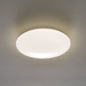Plafonnier LED Porz blanc rond avec capteur HF pour entrée ou couloir