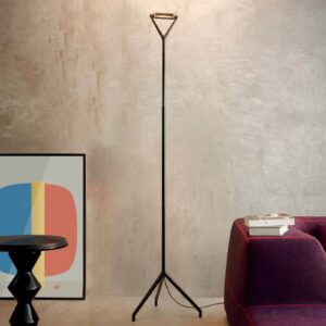 Lampadaire Luceplan Lola noir à tête orientable et pied tripode