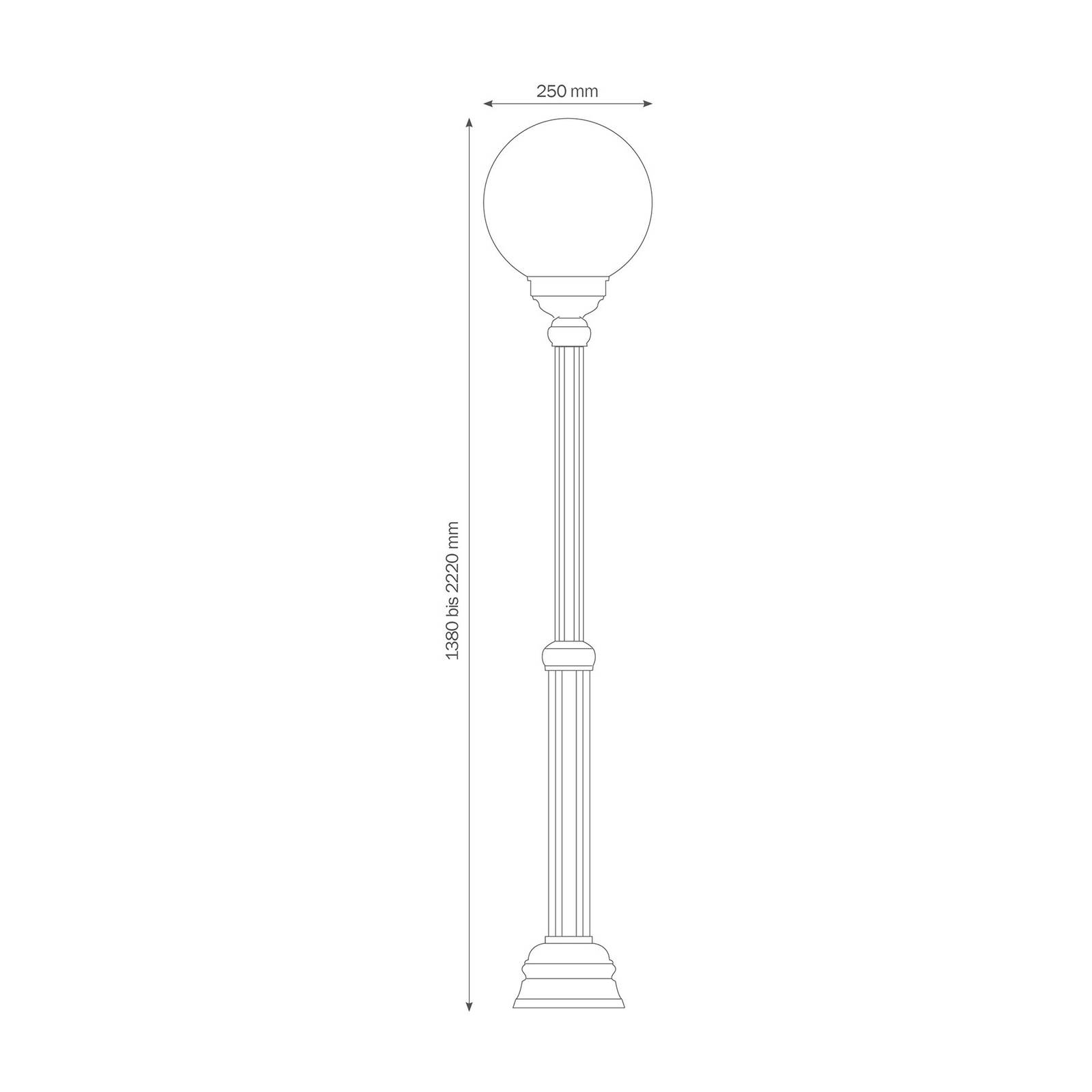 Lampadaire extérieur LCD 1143 noir et blanc à une lampe pour terrasse — vue 2