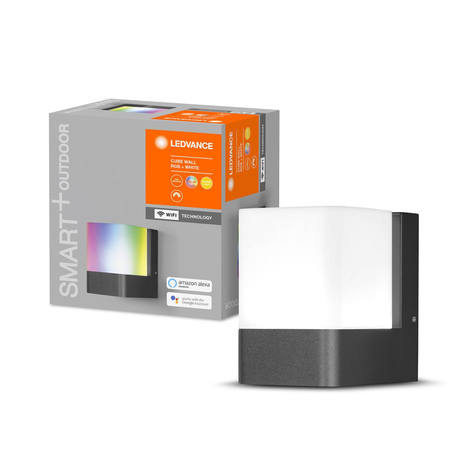 Applique LEDVANCE SMART+ WiFi Cube cubique à diffuseur opale pour extérieur — vue 3