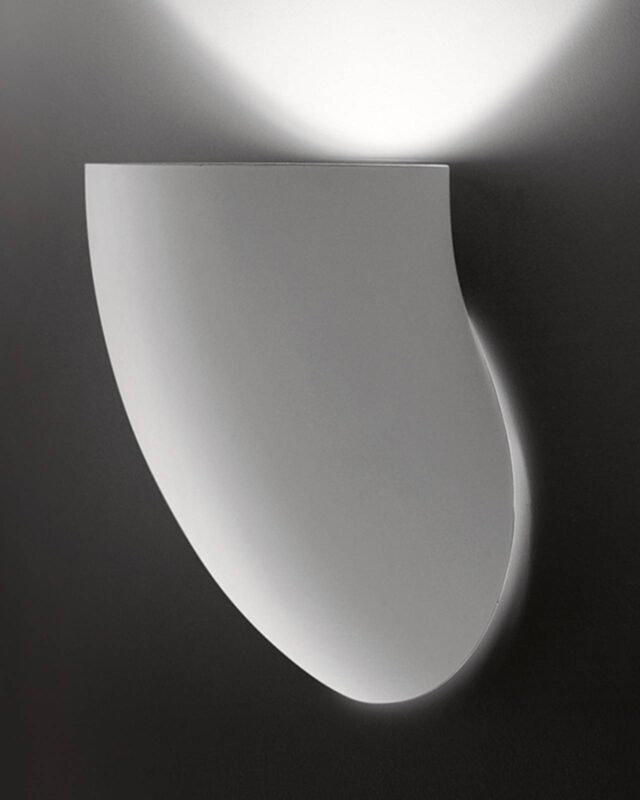 Applique Martinelli Luce Gomito blanche en résine, au profil organique mural