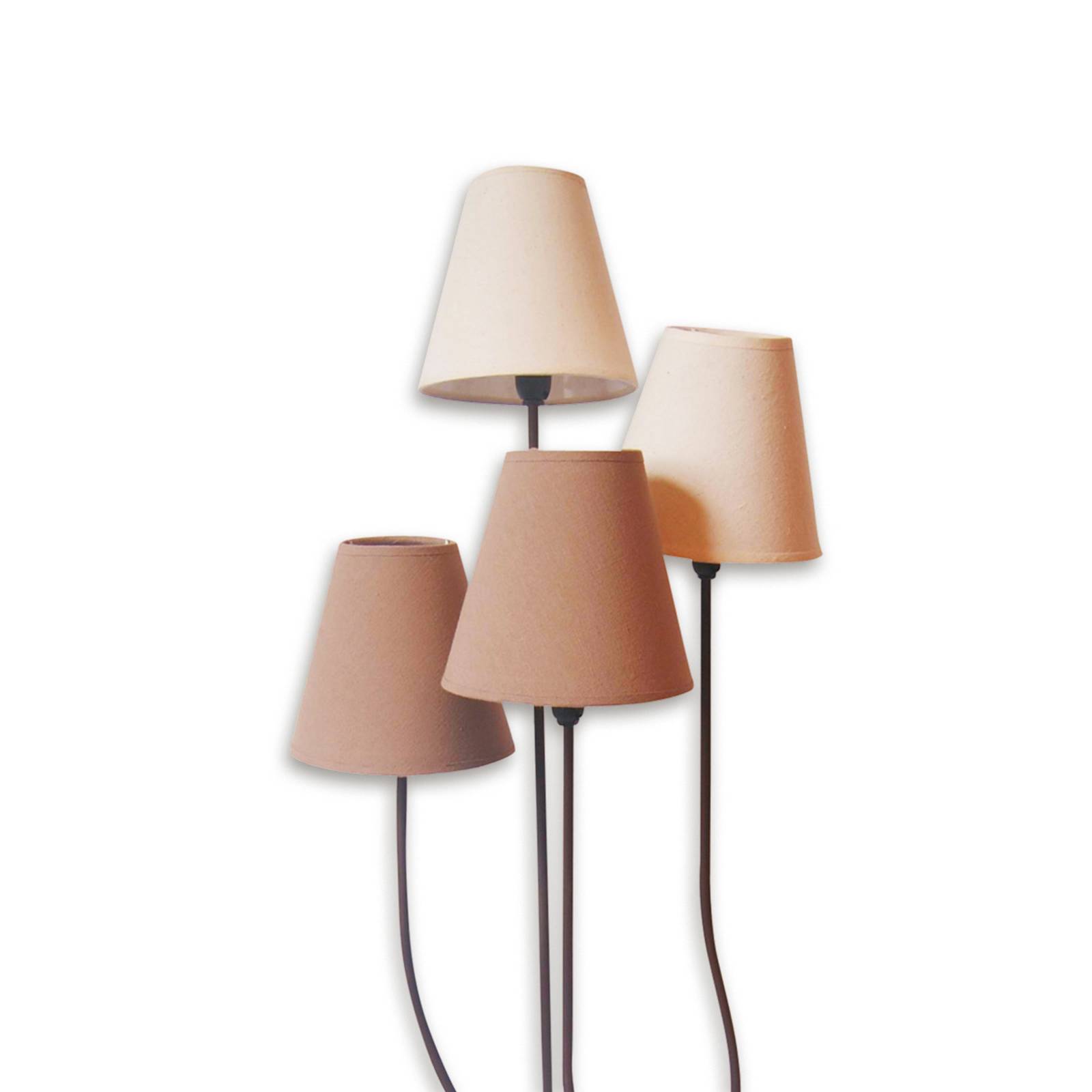 Lampadaire Näve Twiddle à quatre abat-jour bruns et structure noire — vue 3