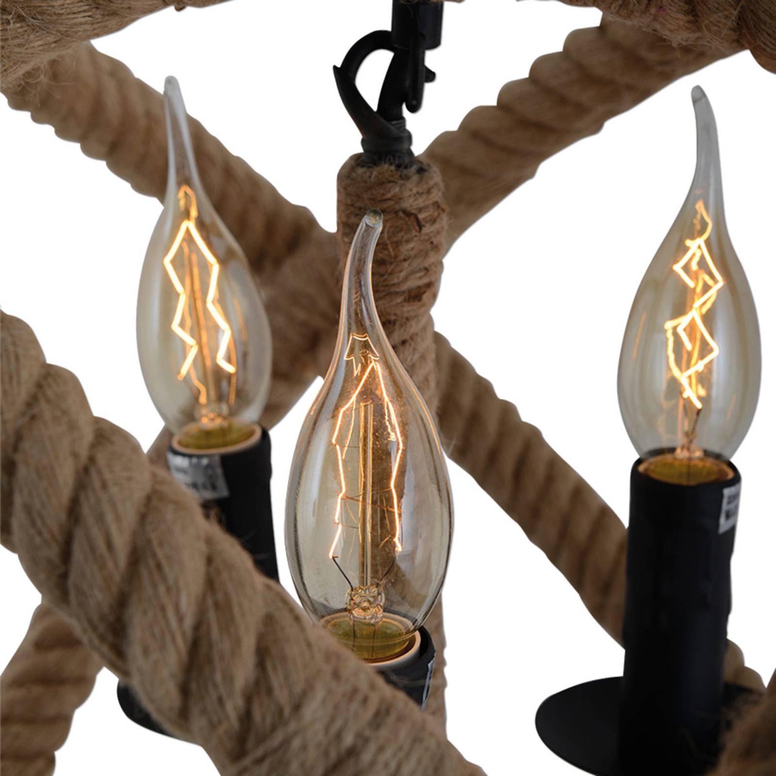 Suspension sphérique Regia en cordes naturelles avec structure ouverte — vue 3