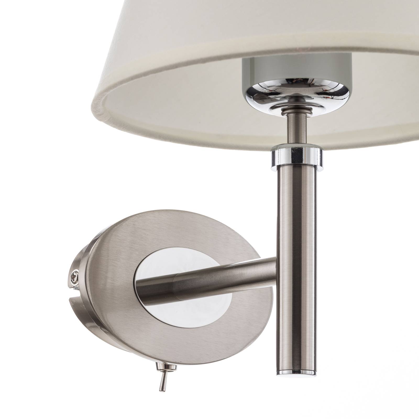 Orion applique Lilly avec abat-jour blanc en tissu et structure nickel mat — vue 4