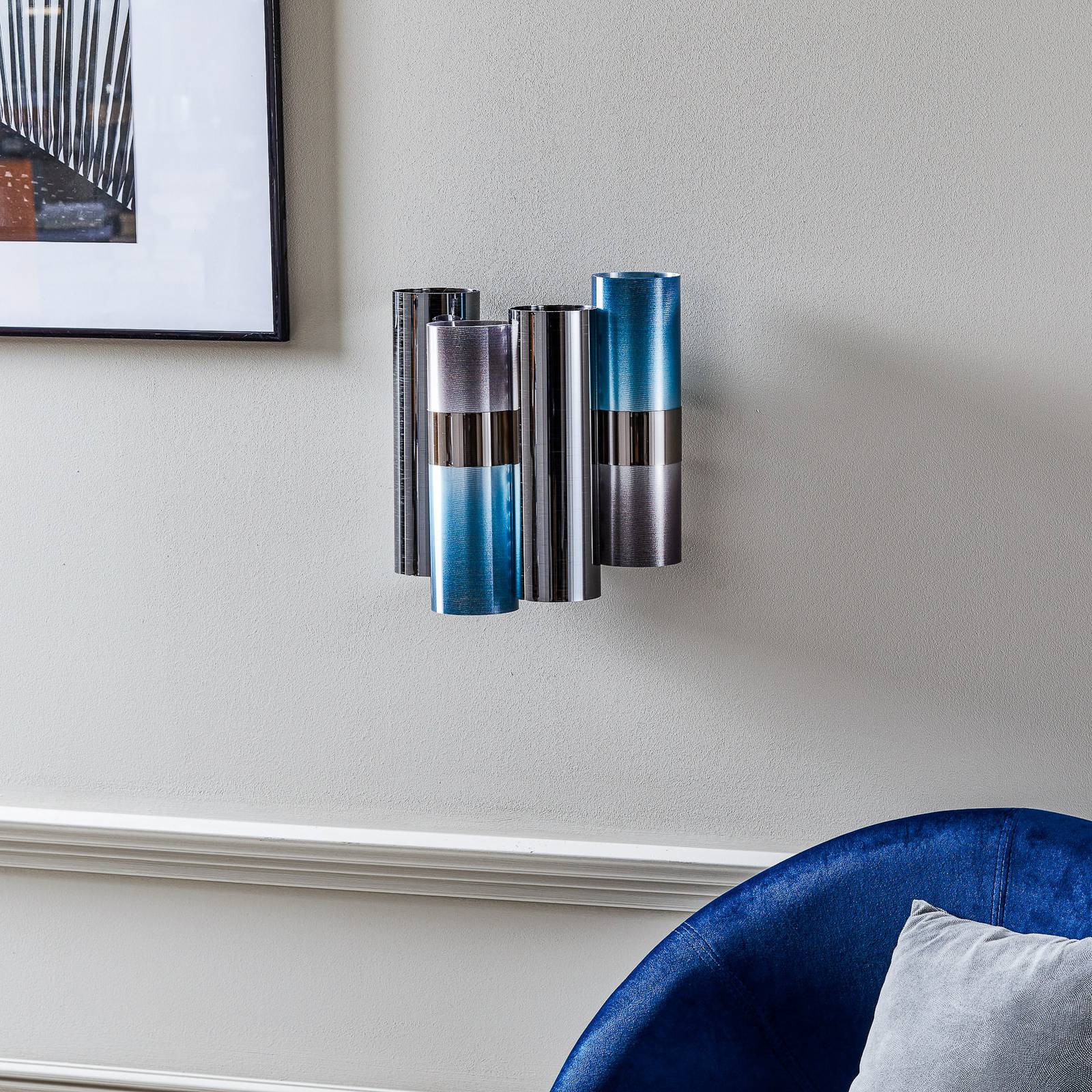 Applique Slamp La Lollo bleu-fumé composée de quatre tubes décoratifs — vue 3