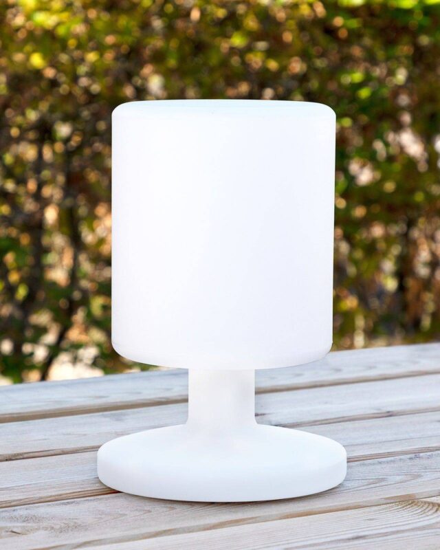 Lampe de table LED Ben rechargeable avec diffuseur opale blanc