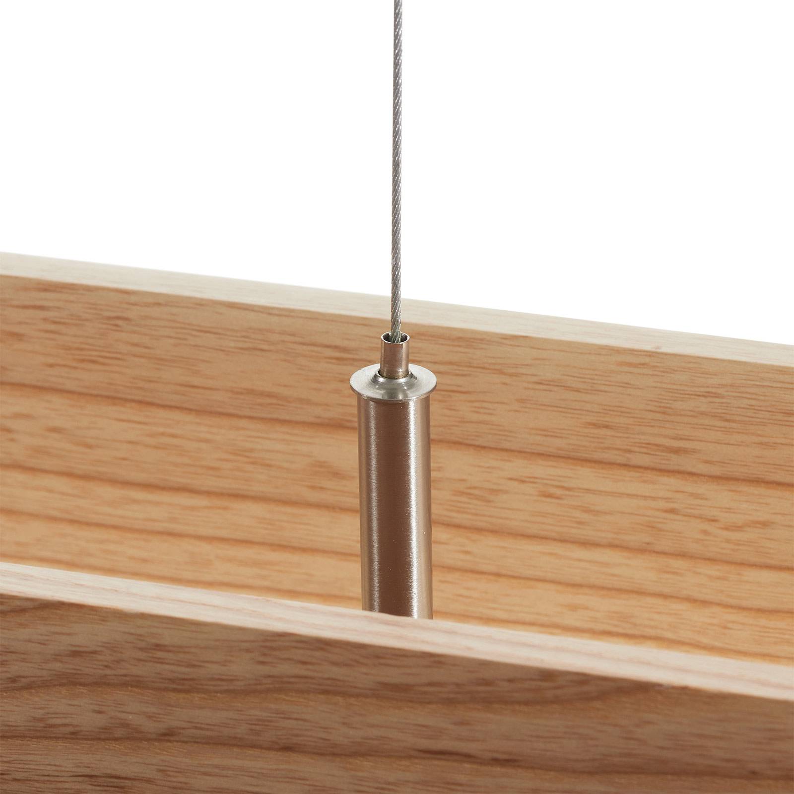 Suspension LED Ash en bois clair avec abat-jour rectangulaire ouvert — vue 4
