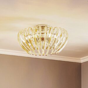 Plafonnier Schuller Valencia Ariadna rond en métal chromé et cristal crème