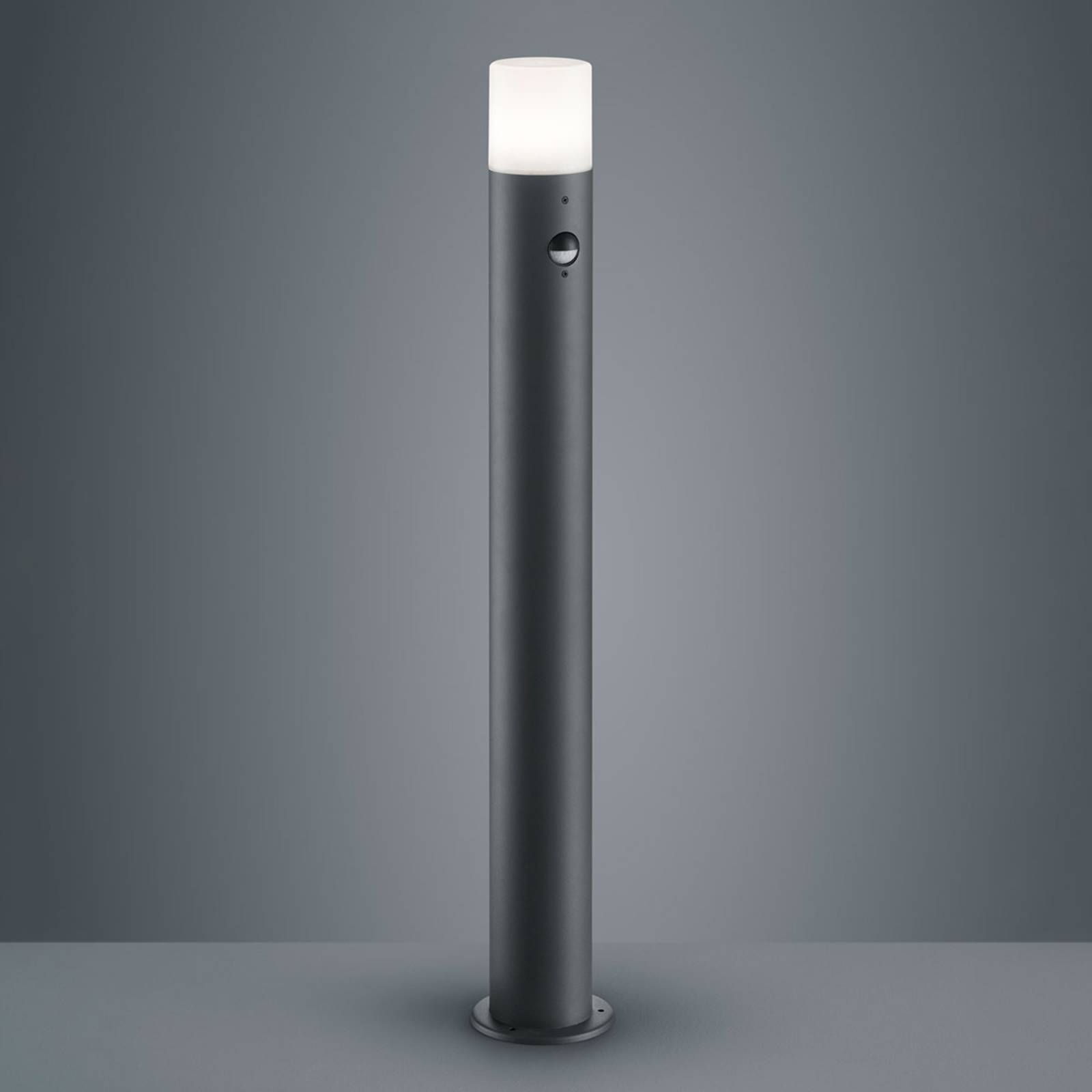 Borne lumineuse Hoosic anthracite avec abat-jour blanc et détecteur intégré — vue 3