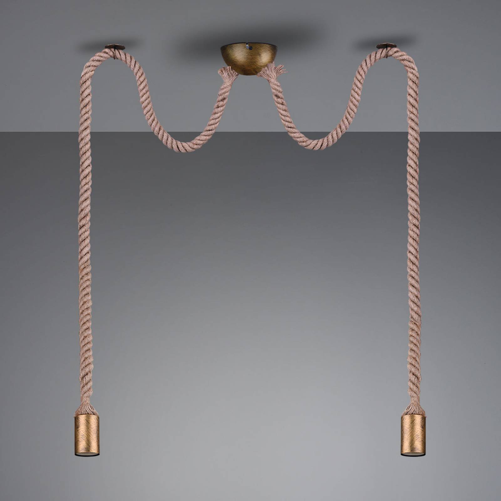 Suspension Trio Lighting Rope à deux douilles E27 et cordons épais — vue 2