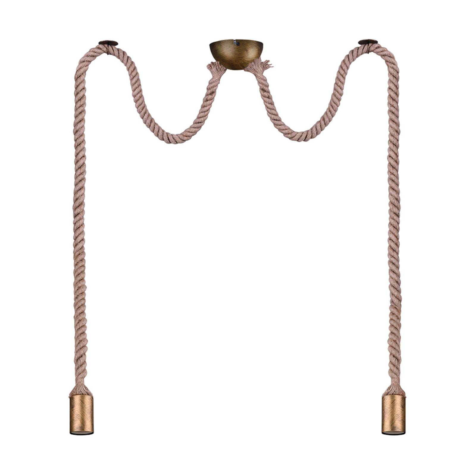 Suspension Trio Lighting Rope à deux douilles E27 et cordons épais — vue 3