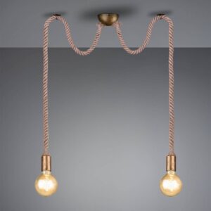 Suspension Trio Lighting Rope à deux douilles E27 et cordons épais
