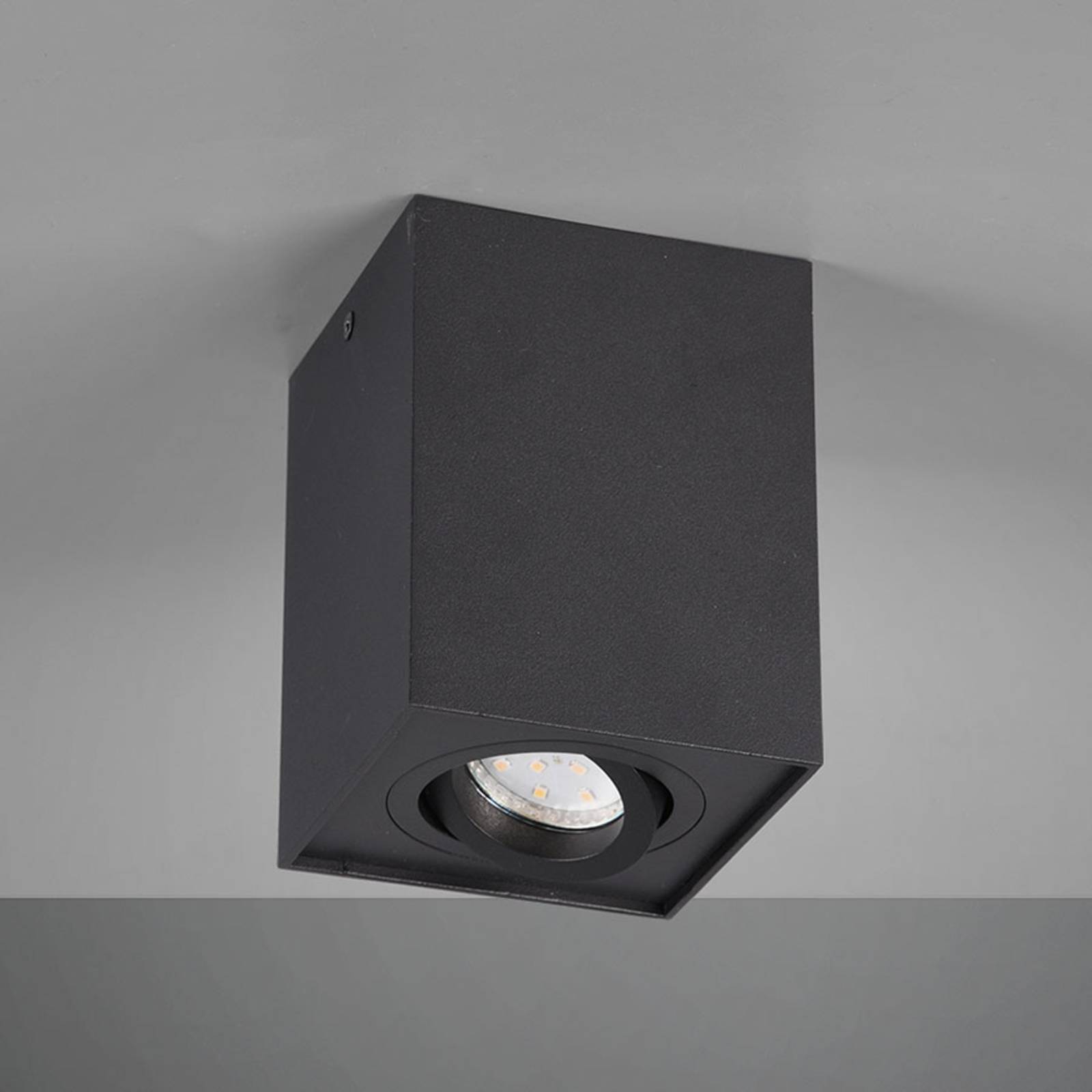 Plafonnier Trio Lighting Biscuit noir en métal avec lampe pivotante — vue 2