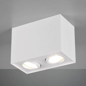 Plafonnier Trio Lighting Biscuit blanc carré avec deux lampes orientables