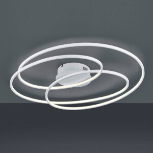 Plafonnier LED Gale blanc mat au ruban métallique ondulant de 80 cm