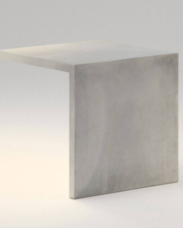 Lampe d’extérieur Vibia Empty en béton polymère, éclairage LED intégré, format sculptural