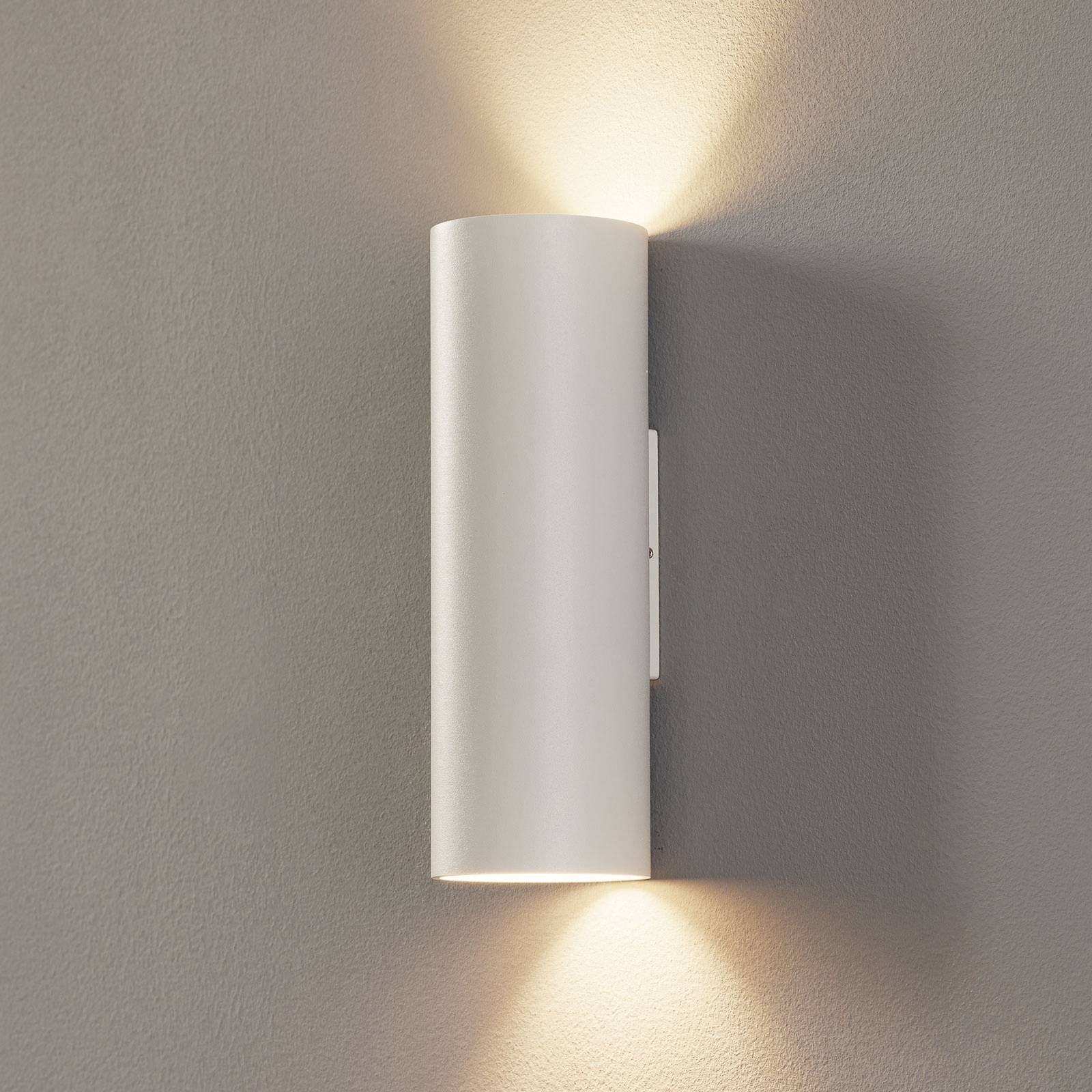 Applique Ray mini 2.0 blanche avec éclairage mural vers le haut et le bas