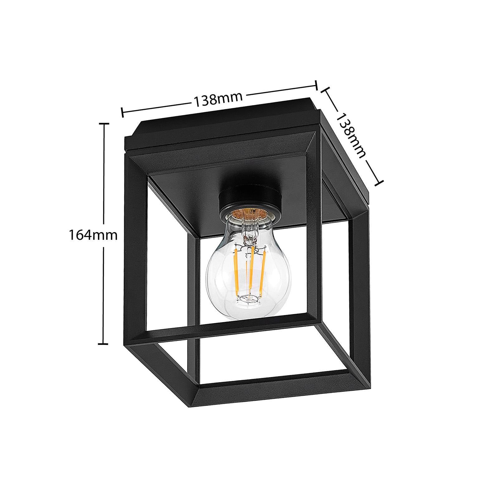 Plafonnier Arcchio Cayla noir mat à structure cubique en forme de cage — vue 3